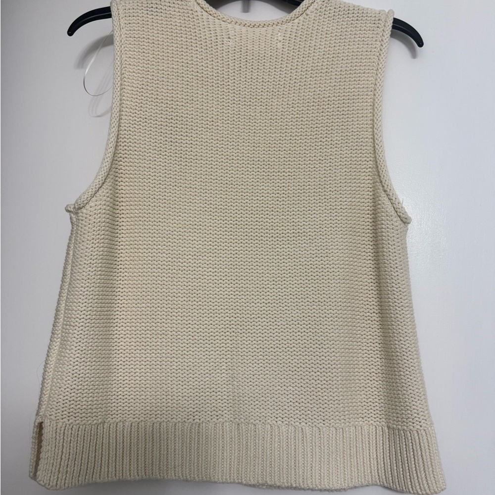 Lucky Brand Cream Knit Tank Top with Lemon Embroidery - Picture 3 of 4